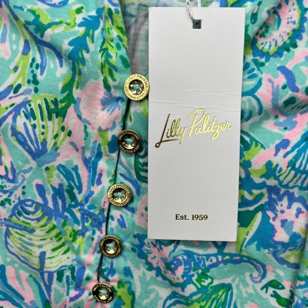 Lilly Pulitzer Malone Maxi Dress Small Surf Blue Soleil It On Me Tiered Boho NEW - Picture 4 of 10